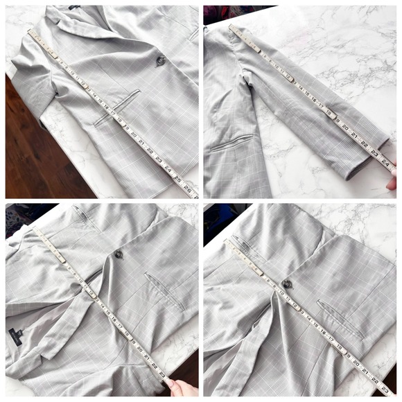 Ann Taylor Size 16 Petite Gray Pink Plaid Blazer Pants Suit Set Size 16P - Picture 13 of 15